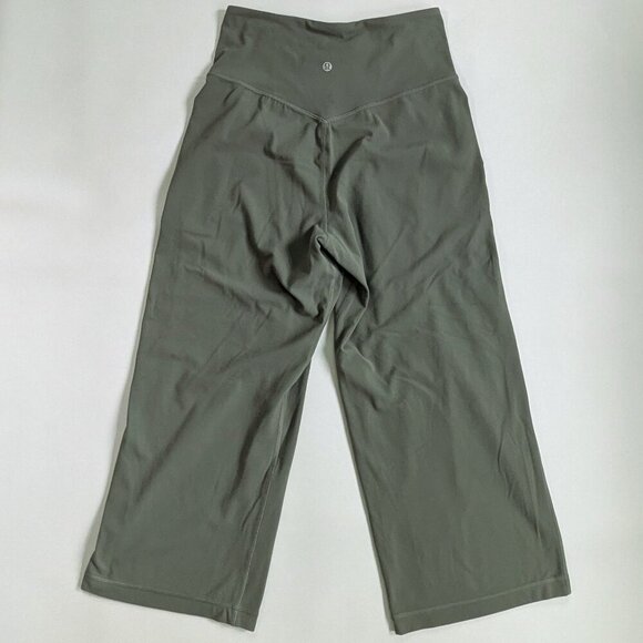 Lululemon Align High Rise Wide Leg Crop Yoga Pants Size 6 Sage Green - Picture 3 of 9